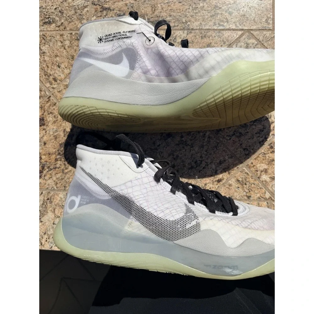 Nike KD 12 Shoes Mens Size 15 White Mesh Mid Top Basketball CN9518-100 Sneakers
